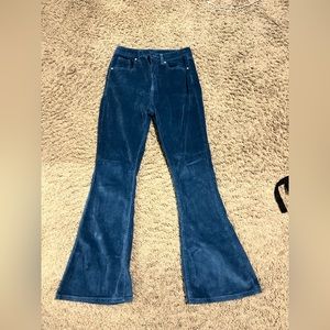 blue corduroy bell bottom pants